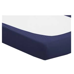 Drap-housse Domoline Tissu mélangé - Bleu foncé - 90-100 x 200 cm