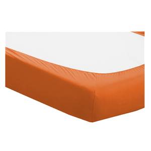 Drap-housse Domoline Tissu mélangé - Orange - 150 x 200 cm