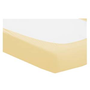 Drap-housse Domoline Tissu mélangé - Beige chaud - 90-100 x 200 cm