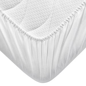 Spannbetttuch Stretch-Molton Baumwolle/Polyester - Weiß - 120-140x190-210 cm