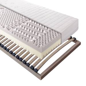 Ensemble matelas 7 zones en mousse ''duo Blanc - Textile - Bois/Imitation - 120 x 16 x 200 cm