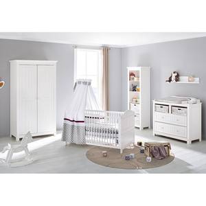 Chambre de bébé Nina large Lit pour bébé, table à langer avec tiroirs et armoire à vêtements 2 portes