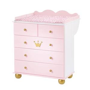 Chambre Prinzessin Karolin (2 éléments) Sapin massif Blanc / Rose