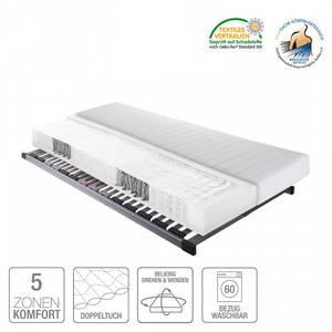 Set économique Sun Expres Matelas à ressorts bombés ensachés et sommier lattes gris argent (non réglable) - 120 x 200cm