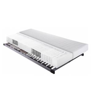 Set économique Sun Expres Matelas à ressorts bombés ensachés et sommier à lattes gris argent (non réglable) - 90 x 200cm