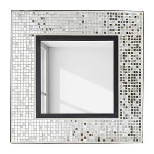 Spiegel Cuddalore ijzer/spiegelglas - zilverkleurig/zwart