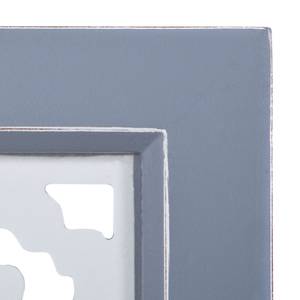 Specchio List Parzialmente in legno massello di abete - Bianco / Turchese