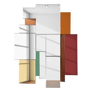 Spiegel Metamorphosis Square Meerkleurig - Plaatmateriaal - Glas - 98 x 130 x 5 cm
