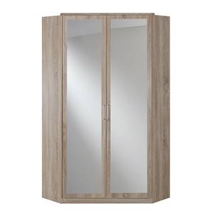 Armoire d'angle avec miroir Clack Imitation chêne brut de sciage