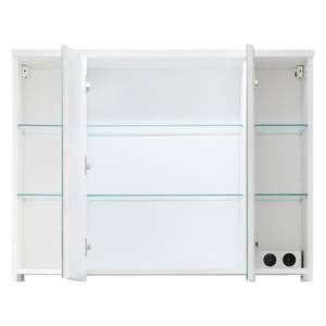 Armoire de toilette Adamo I Blanc brillant / Blanc - Largeur : 96 cm - Avec éclairage