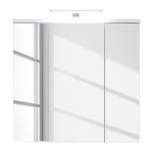 Spiegelschrank Adamo I Hochglanz Weiß / Weiß - Breite: 75 cm - Mit Beleuchtung