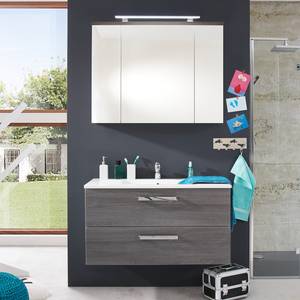 Armoire de toilette Adamo I Imitation chêne argent cendré - Largeur : 96 cm - Avec éclairage