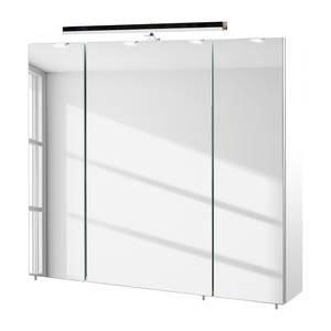 Armoire à miroir Alba (avec éclairage) Blanc - Largeur : 80 cm