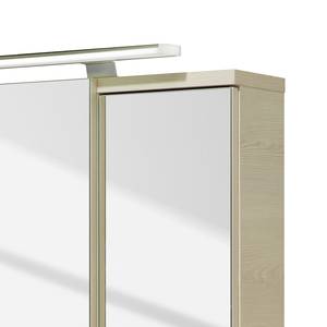 Armoire de toilette Fresh Line (avec écl Imitation pin Ida clair / Blanc brillant - Largeur : 75 cm