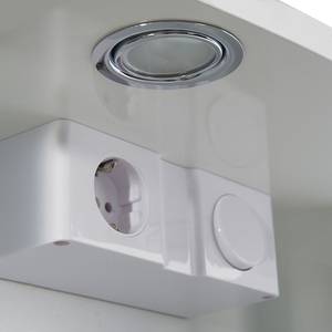 Armadietto a specchio Funa LED Bianco - Materiale a base lignea - Vetro - 68 x 60 x 22 cm