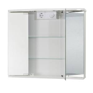 Armadietto a specchio Funa LED Bianco - Materiale a base lignea - Vetro - 68 x 60 x 22 cm