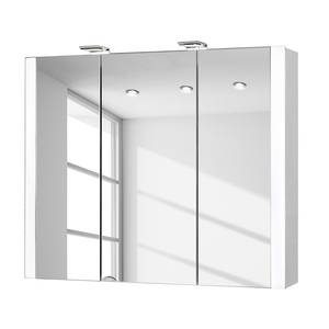 Spiegelschrank Jarvis (mit Beleuchtung) Weiß - Holzwerkstoff - 80 x 69 x 17 cm