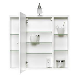 Spiegelschrank Latina (mit Beleuchtung) Weiß - Holzwerkstoff - 72 x 78 x 17 cm