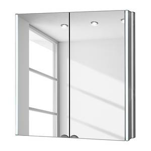 Spiegelschrank LyndALU Silber - Glas - Metall - 65 x 68 x 15 cm