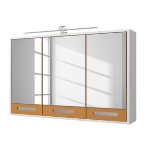 Armoire de toilette Malmö (avec éclairage) - Blanc / Jaune curry - Largeur : 100 cm