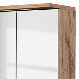 Armoire à miroir Milan (avec éclairage) Imitation chêne Maison de campagne - Largeur : 60 cm