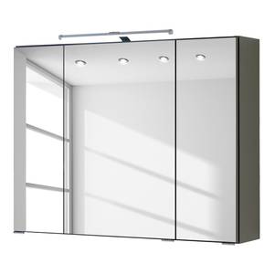 Spiegelschrank Zeehan I Inklusive Beleuchtung - Graphit - Breite: 80 cm