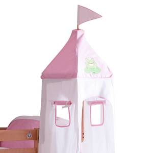 Spielbett Alex mit Rutsche, Vorhang, Turm und Tasche - Buche natur/Textil Princess