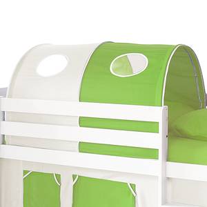 Lit ludique Kasper II Pin massif Beige / Vert Avec tunnel, matelas et sommier