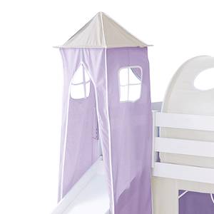 Lit ludique Kasper II Pin massif Beige / Violet Avec tunnel et sommier