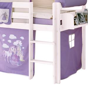 Lit ludique Kasper II Pin massif Violet Avec tunnel, matelas et sommier