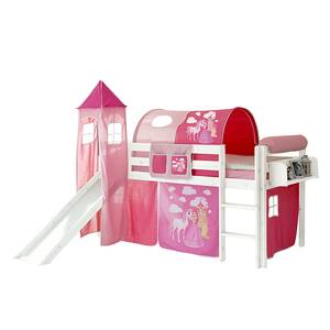 Spielbett Kasper II Kiefer massiv - Pink - Basismodell