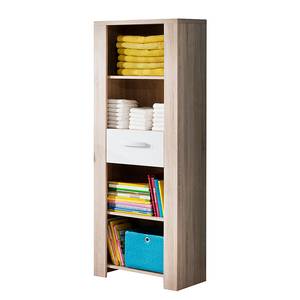 Open kast Henri onbehandelde eikenhouten look/wit