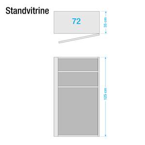 Standvitrine Liminka I Hochglanz Weiß / Weiß - Türanschlag rechts