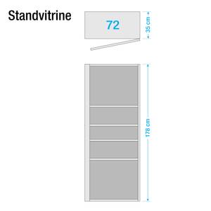 Staande vitrinekast Liminka II hoogglans wit/wit