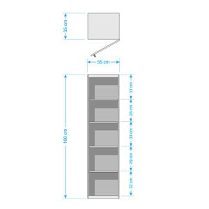 Vitrine Neely I Pin massif - Blanc / Gris