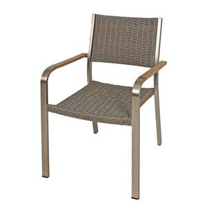 Chaise de jardin Florence (lot de 2) Aluminium / Polyrotin - Marron