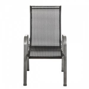 Chaises empilables Linu (lot de 2) Aluminium / Textilene Anthracite Noir