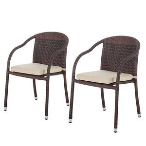 Gartenstuhl Paradise Lounge V (2er-Set) Polyrattan Braun