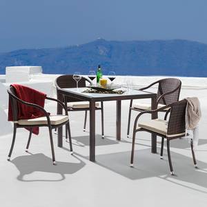 Sedia impilabile Paradise Lounge set da 2 - Polyrattan - marrone