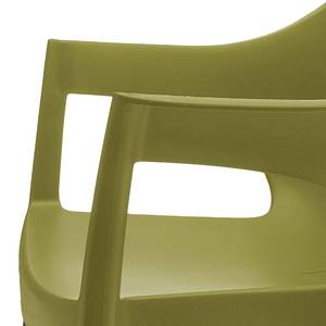 Chaises empilables Pole (lot de 2) Plastique / Aluminium - Vert olive / Couleur chrome