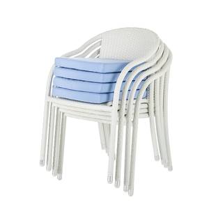 Sedia da giardino White Beach (set 2) Polyrattan/Tessuto bianco /Blu chiaro