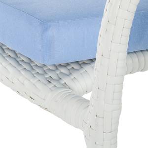 Chaises White Beach III (lot de 2) Blanc - Coussin bleu