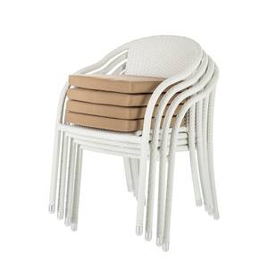 Gartenstuhl White Beach IV (2er-Set) Polyrattan/Textil - Weiß/Cappuccino