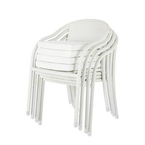 Relaxstoel voor de tuin White Beach (2-delige set) - van wit polyrotan