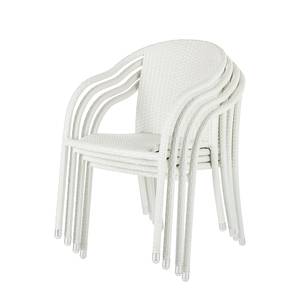 Relaxstoel voor de tuin White Beach (2-delige set) - van wit polyrotan