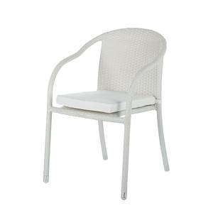 Relaxstoel voor de tuin White Beach (2-delige set) - van wit polyrotan