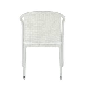 Relaxstoel voor de tuin White Beach (2-delige set) - van wit polyrotan