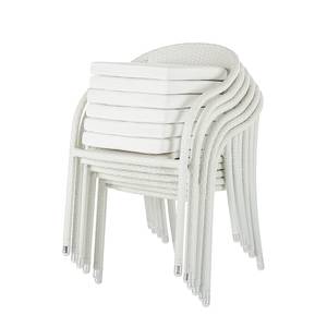 Relaxstoel voor de tuin White Beach (2-delige set) - van wit polyrotan