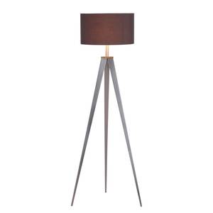 Lampadaire Tripod Asmo Fer / Tissu - 1 ampoule - Argenté