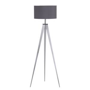 Staande lamp Tripod Asmo ijzer/geweven stof - 1 lichtbron - Zilver